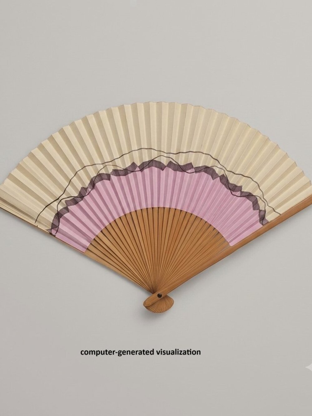 Vintage Pink & White Paper Folding Hand Fan